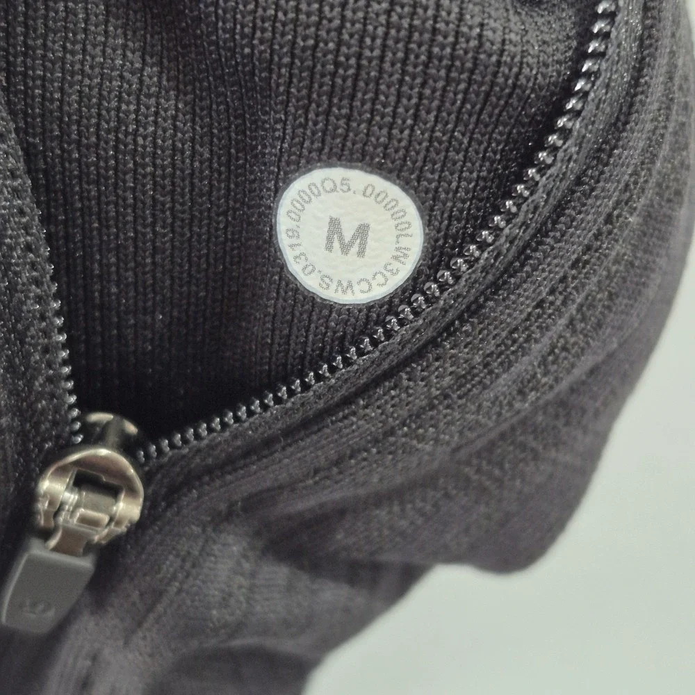 Lululemon Hoodie Top Womens Medium Black Rest‎ Less Seamless Running Training